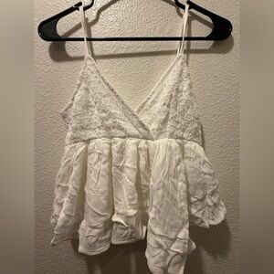 Hollister White Babydoll Top